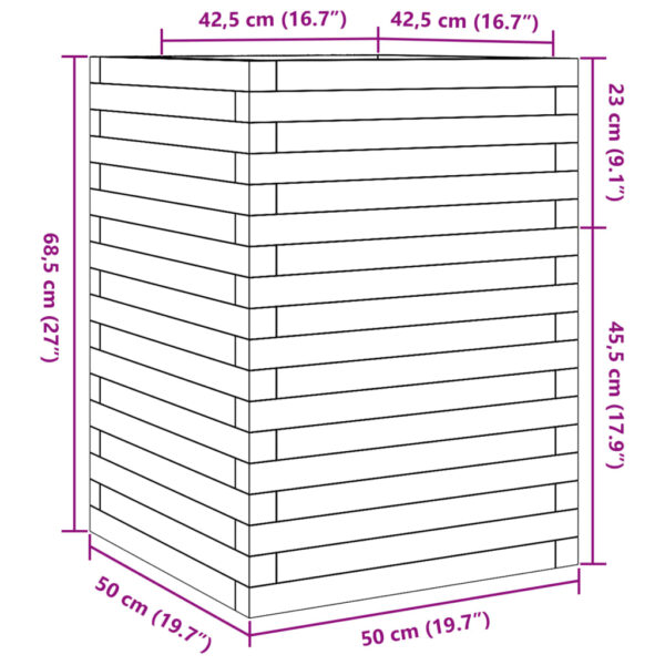 Odlingslåda 50x50x68,5 cm impregnerat furu - Bild 10