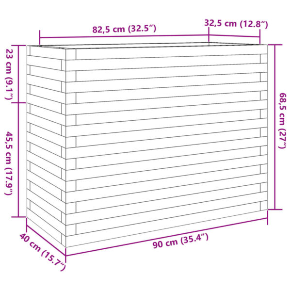 Odlingslåda 90x40x68,5 cm massivt furuträ - Bild 10