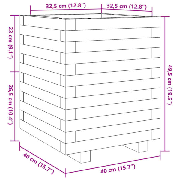 Odlingslåda 40x40x49,5 cm impregnerat furu - Bild 10