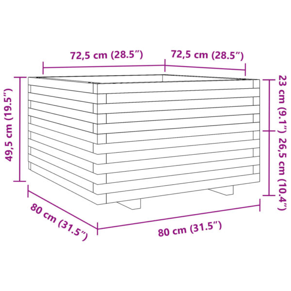 Odlingslåda 80x80x49,5 cm massivt douglasträ - Bild 10