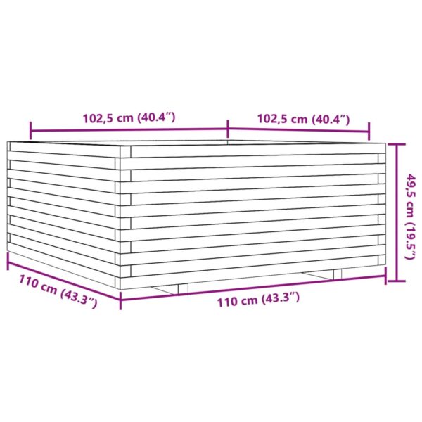 Odlingslåda 110x110x49,5 cm massivt douglasträ - Bild 10