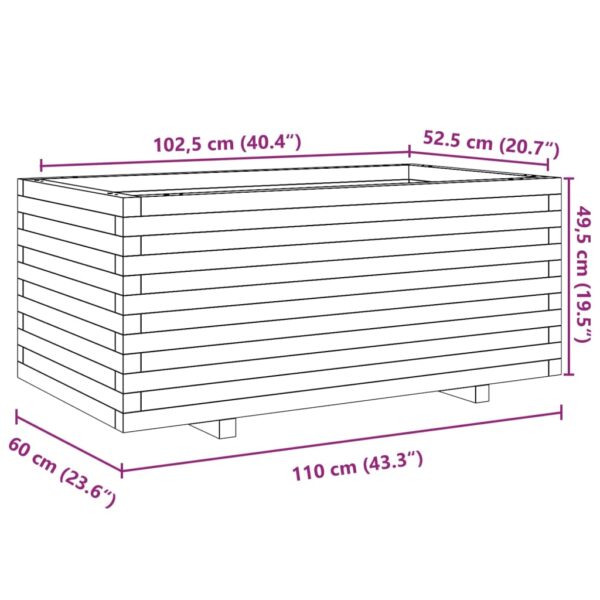 Odlingslåda 110x60x49,5 cm massivt douglasträ - Bild 10