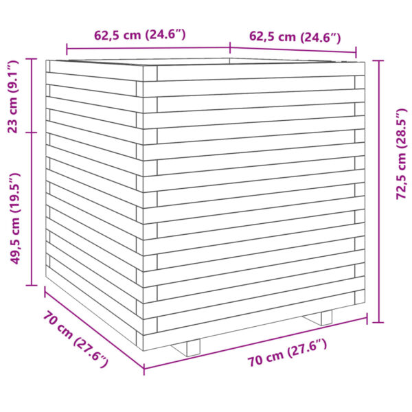 Odlingslåda 70x70x72,5 cm massivt douglasträ - Bild 10