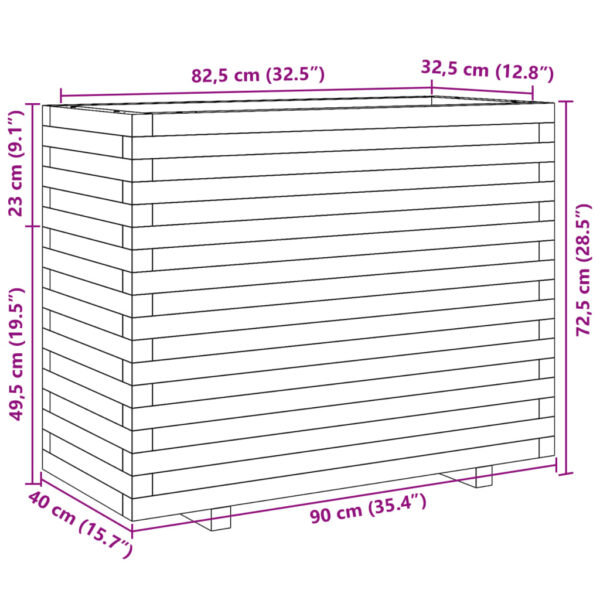 Odlingslåda 90x40x72,5 cm impregnerat furu - Bild 10