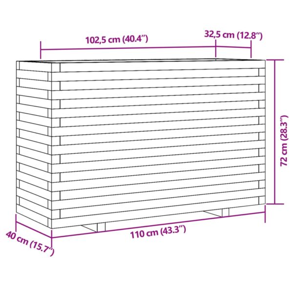 Odlingslåda 110x40x72 cm impregnerat furu - Bild 10