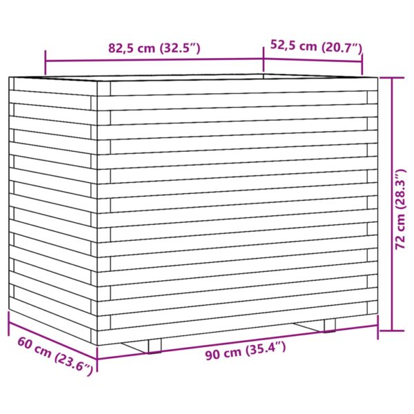 Odlingslåda 90x60x72 cm impregnerat furu - Bild 10