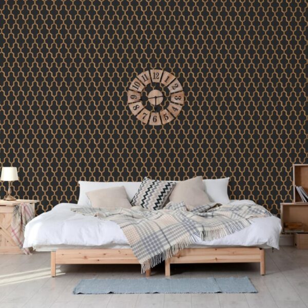 DUTCH WALLCOVERINGS Tapet Geometric svart och guld